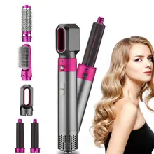 

5 In 1 Electric Hair Dryer Negative Ion Straightener Brush Blow Dryer Air Hair Comb Wrap Curling Wand Detachable Brush Kit