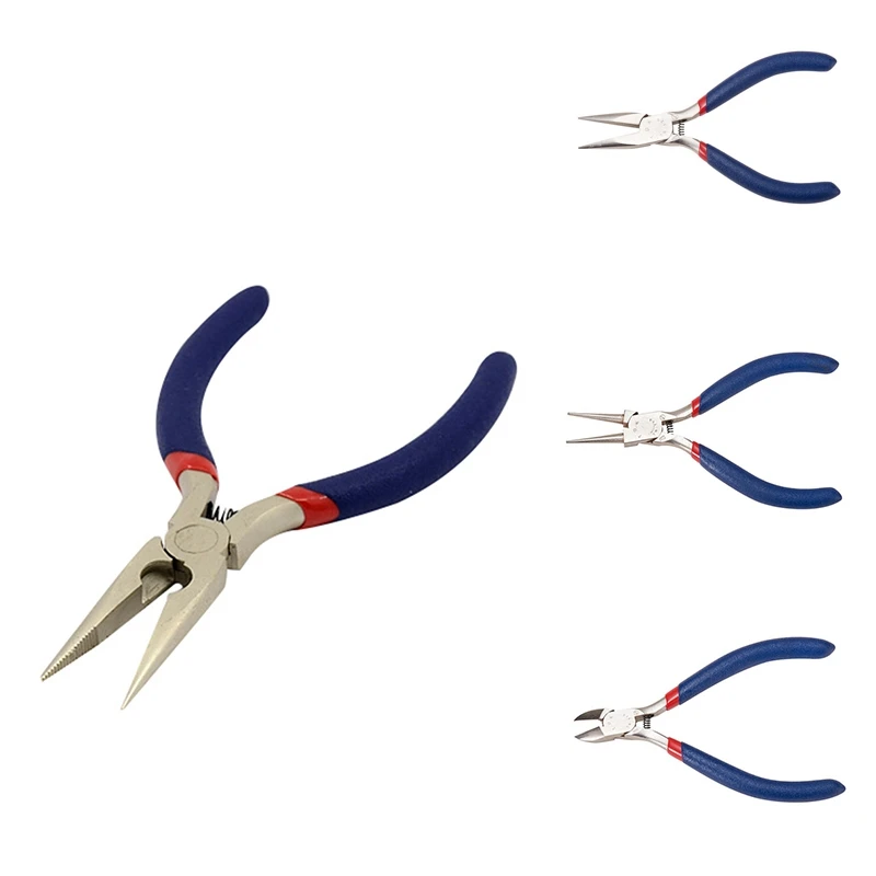 

1 PCS Jewelry Pliers Sets Carbon-Hardened Steel Side Cutting Round/Bent/Long Chain Nose Pliers DIY Making Jewelry Tools ,A