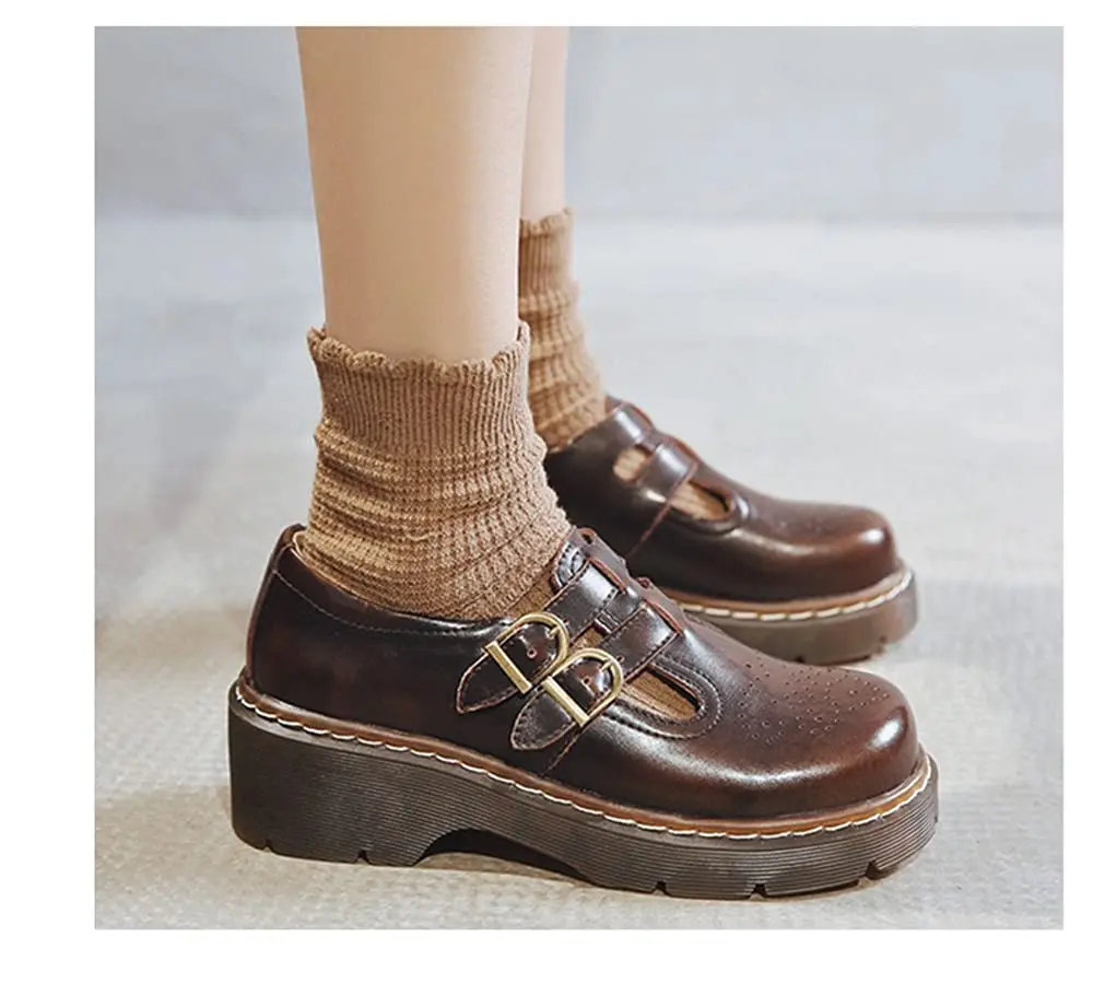 Mori Girl JK Dress Shoes Mid Heel Mary Jane Slip-on Vintage Pumps