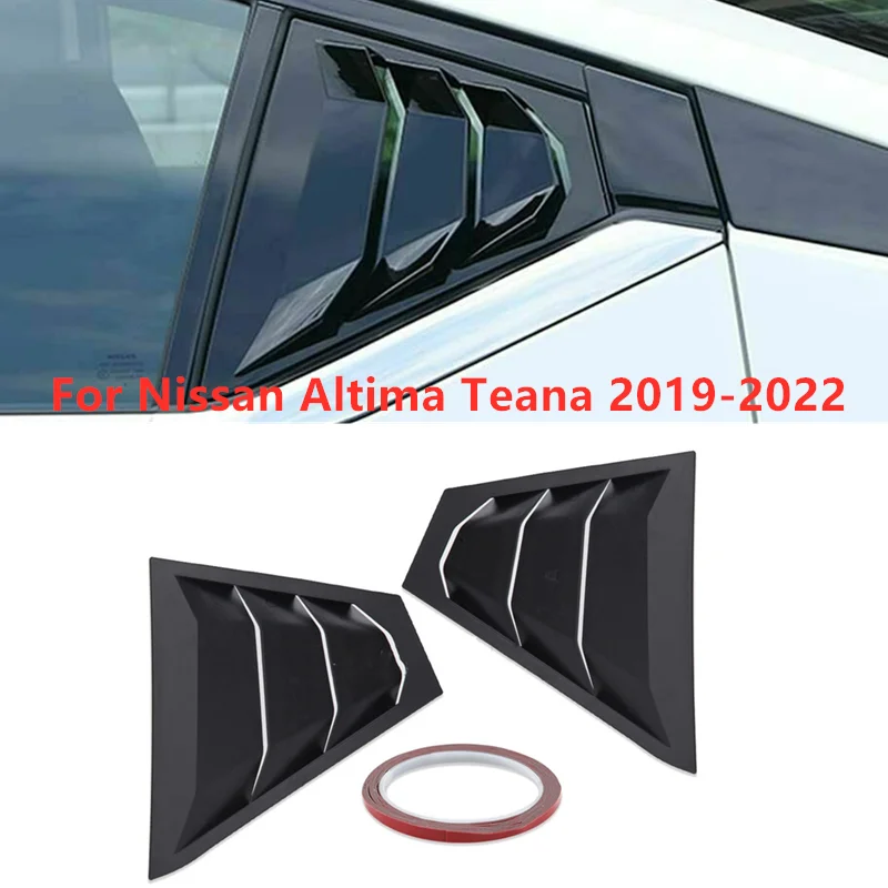 

Glossy Black Car Rear Side Vent Window Scoop Louver Cover Trim For Nissan Altima Teana 2019-2022