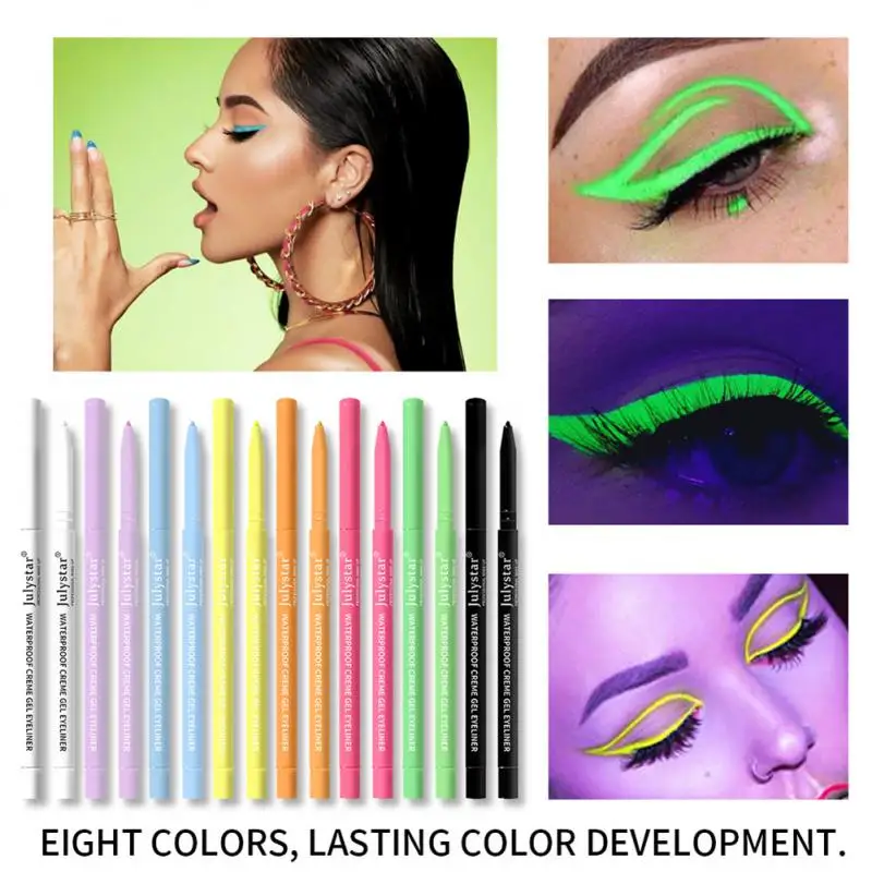 Colorful UV Fluorescent Eyeliner Pen 8 Colors Natural Sexy Eye Makeup