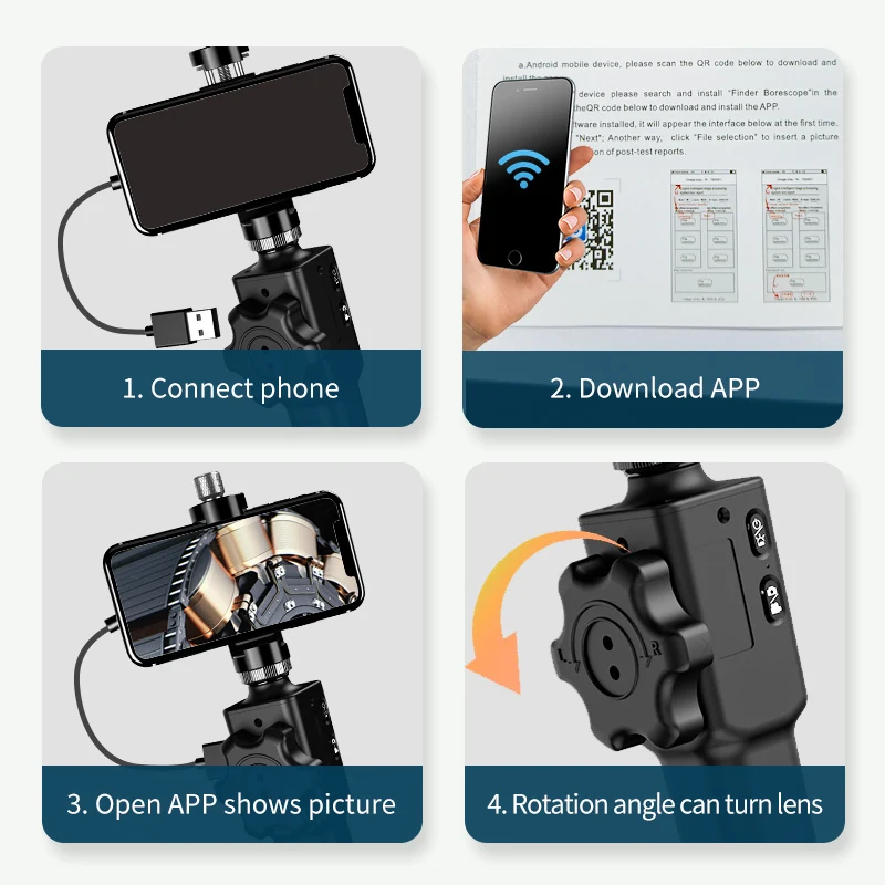 Two-Way Articulating Endoscope 180 Degrees Steering Industrial.