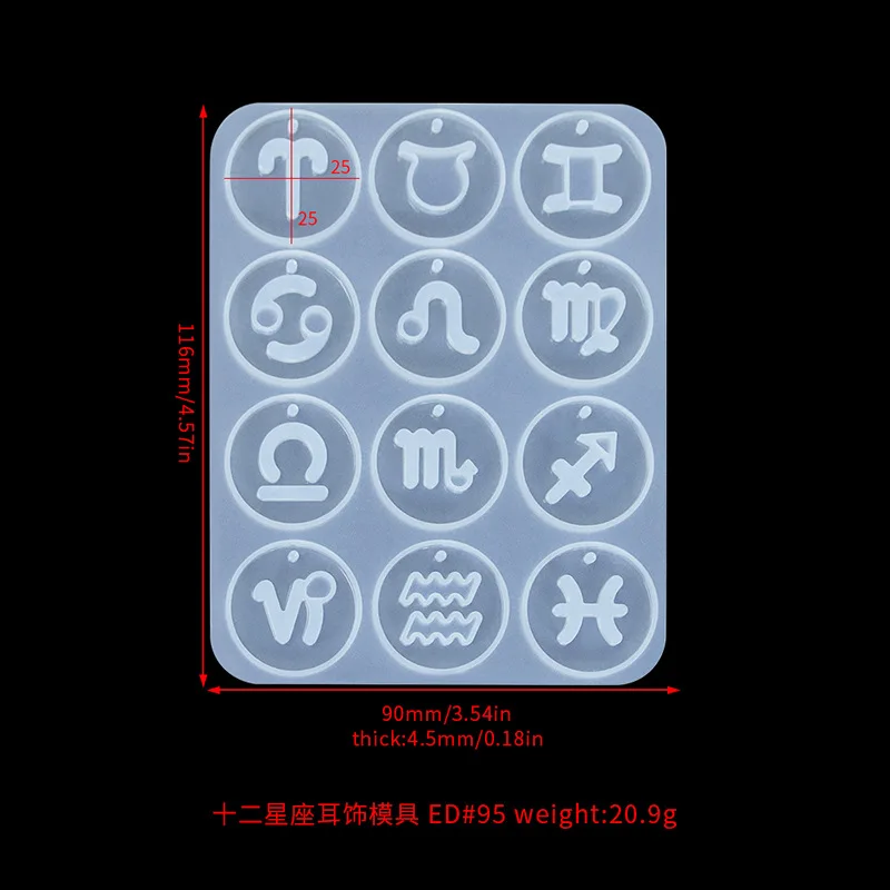Formen Diy Kristall Tropfen Gemischte Serie Ohrringe Anhänger Form Weihnachten 12 Konstellationen Sternzeichen Kreuz Schach Dollar Geste Form – Detail 18