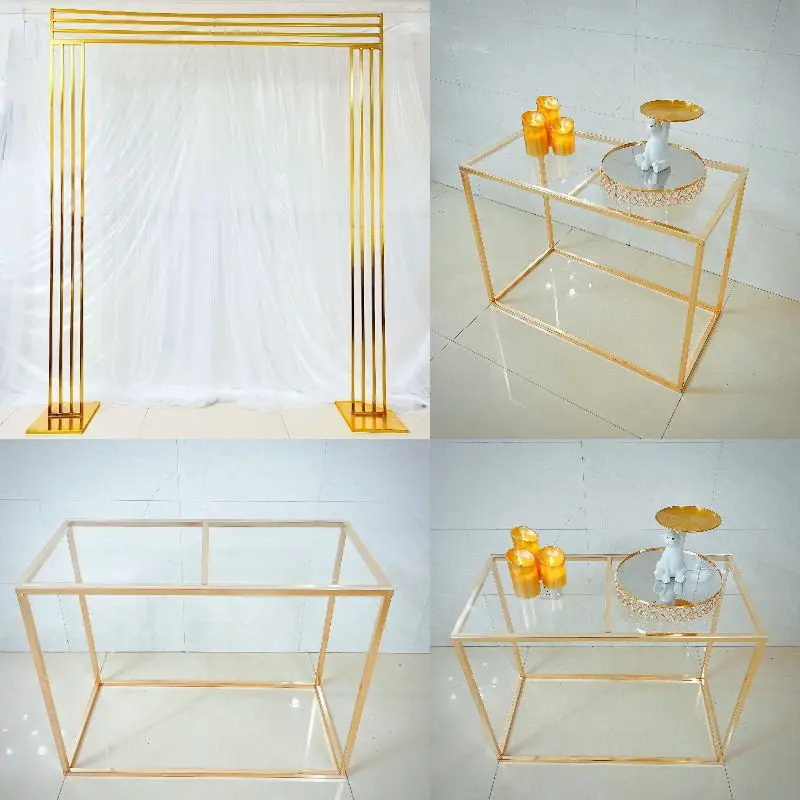 

Engagement Props Wedding Dessert Cake Candle Table With Flowers Arch Backdrops Balloon Holder Party Welcome Sign Banner Shelf