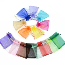 20Pcs Organza Bag Jewelry Packaging Gift Candy Wedding Party Goodie Packing Favors Pouches Drawable Bags Present Sweets Pouches