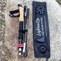 2 PCS 5-Section Outdoor Fold Trekking Pole Cane Camping Portable Walking Hiking Stick For Nordic 등산스틱 Climbing Stick Into Bag 2