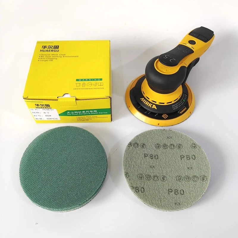 6 Inch 150MM Mesh Sanding Discs Hook & Loop Abrasive Dust Free Anti-Blocking Sharp Grinding Sandpaper for Car Wood Stone 6 inch 150mm back glue sticker sandpaper dry abrasive yellow sanding disc for wood metal car 40 60 80 100 120 150 180 800 grit