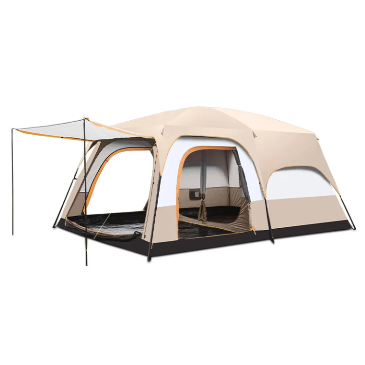 

New Color two bedroom one living room large size canvas big family outdoor camping tent for 5-8 persons