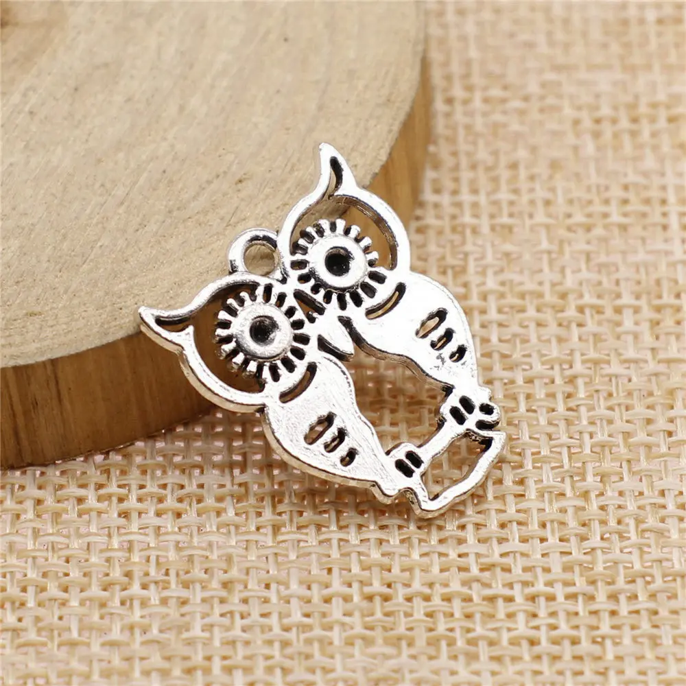 

Accesories Owl Charms Vintage Jewelry 23x19mm 10pcs