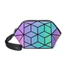 New Geometric Luminous Women Cosmetic Bag Organizer Zipper Makeup Ladies Folding Cosmetic Noctilucent Pouch Travel Make Up Bag 2