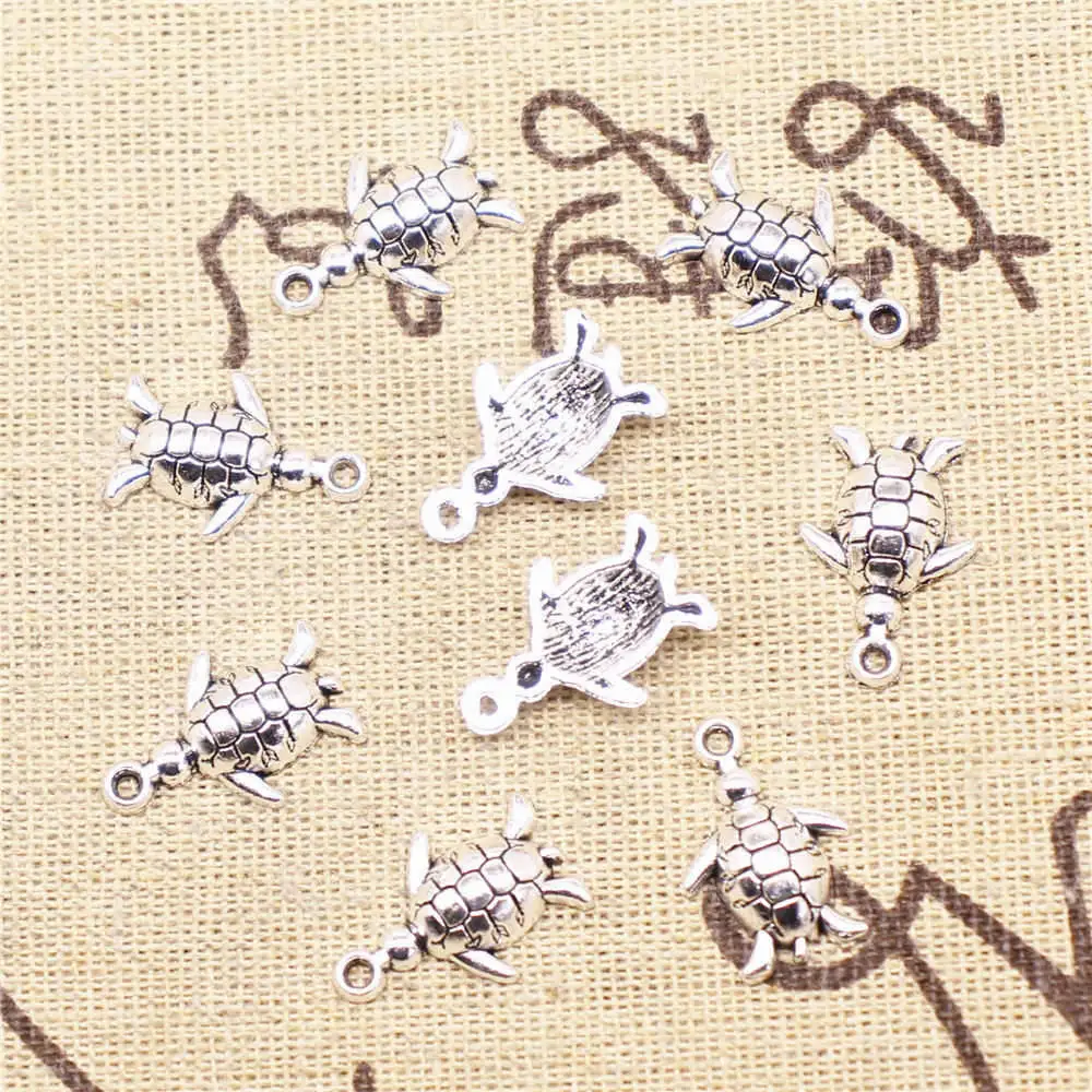 

Jewlery Trendy Handmade Products Charms Turtle Antique Silver Color Women Pendant 13x19mm 20pcs