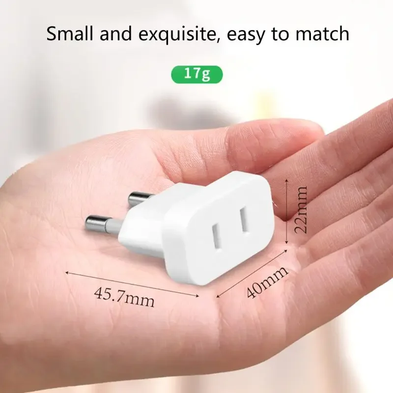 Small EU to US Power Plug Converter Adapter Portable Travel Socket Child Safety for Protection Carto 100-250V A