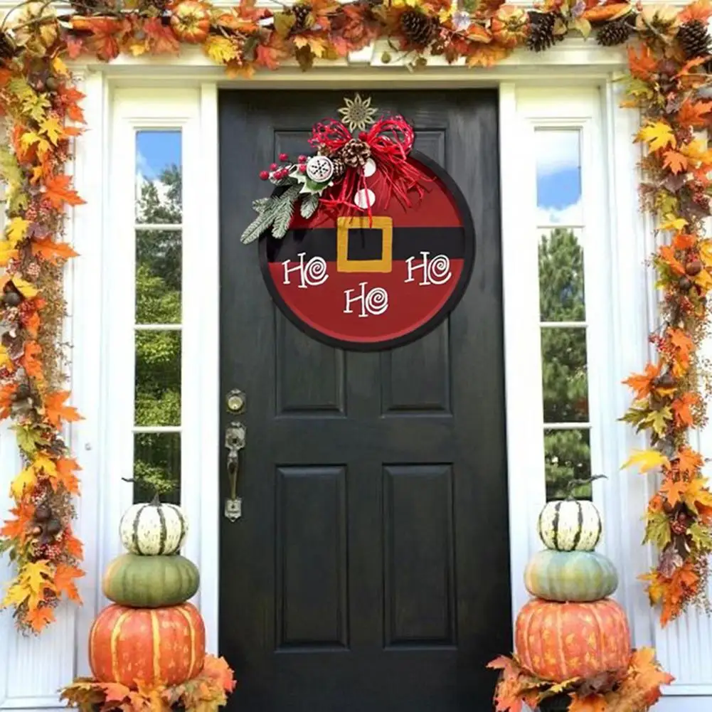 

Cafe Restaurant Decoration Festive Chinese Coin Shape Ornament Pinecone Door Sign Christmas Wreath Decoration for Front Door