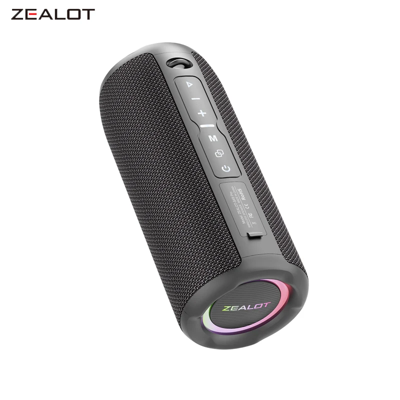 ZEALOT S49PRO Portable Bluetooth Speaker 20W IPX6 Waterproof,Micro SD  Card,AUX-in Plug,10H Playtime,RGB Light Wireless Stereo - AliExpress