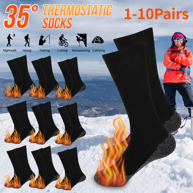 Chaussettes Chauffantes Pour Homme Et Femme, 1 À 10 Paires, Antidérapantes,  Épaisses Et Élastiques, Idéales Pour Les Sports De Plein Air, Collection  Hiver - Chaussettes De Sport - AliExpress