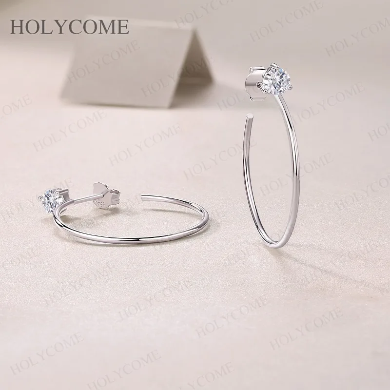 Moissanit-Ohrringe aus 925er Sterlingsilber mit GRA 4 mm D-Farbe VVS1, runder Brillantschliff, modischer Schmuck für Damen-Outfits – Detail 8