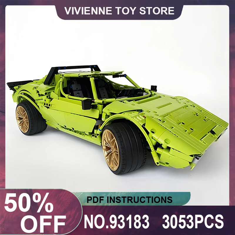 

2023 High Technical Car MOC-93183 1974 Lancia Stratos Stradale HF Building Blocks Bricks Educational Puzzle Toy Christmas Gifts