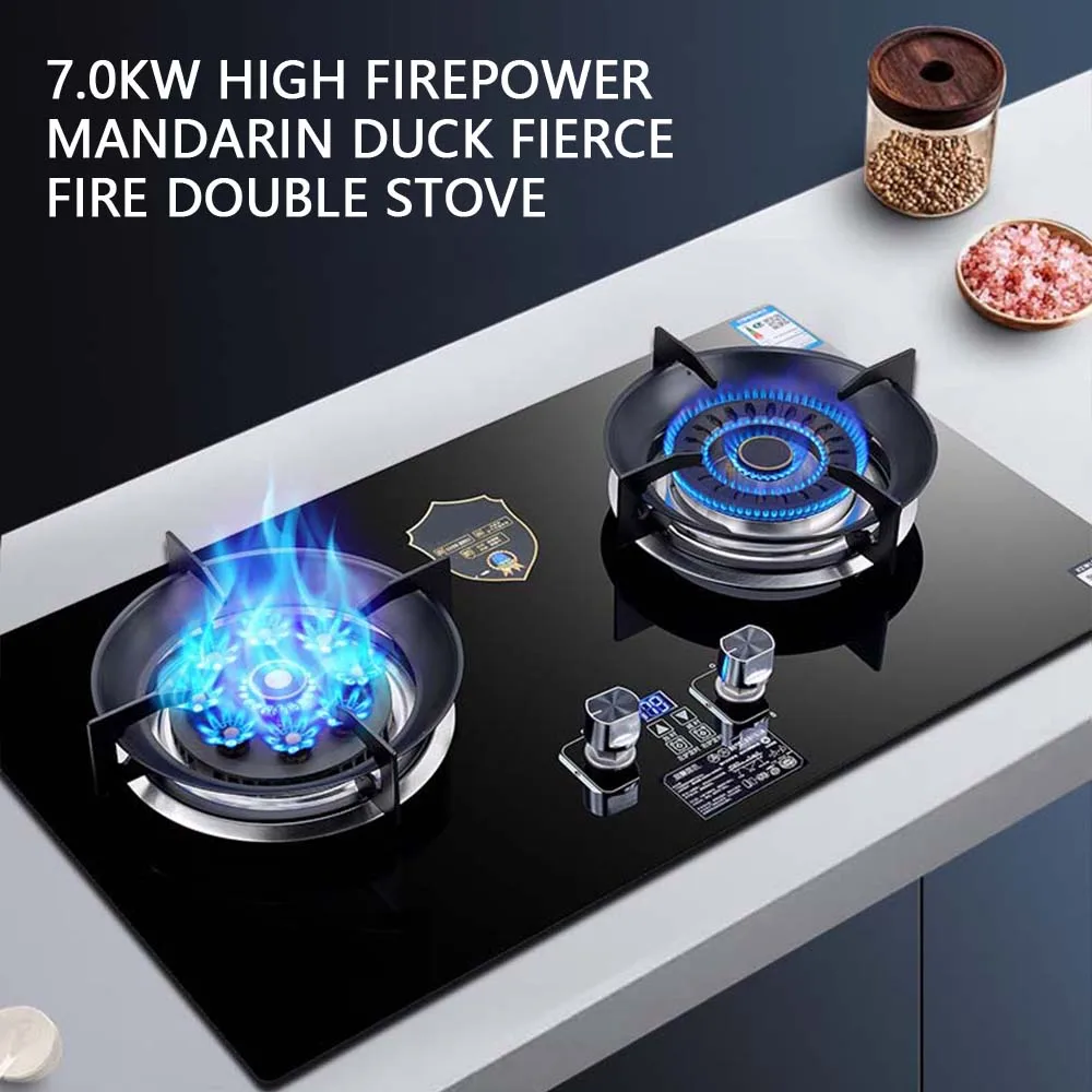 Embedded Kuchenka Gazowa Cooktop Double Stove Desktop Gas Burner Large Firepower Encimeras De Gas Para Cocinas