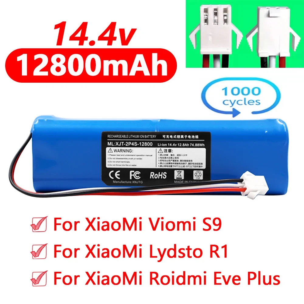 

Original for XiaoMi Lydsto R1 Rechargeable Li-ion Battery Robot Vacuum Cleaner R1 Battery Pack with Capacity 12800mAh