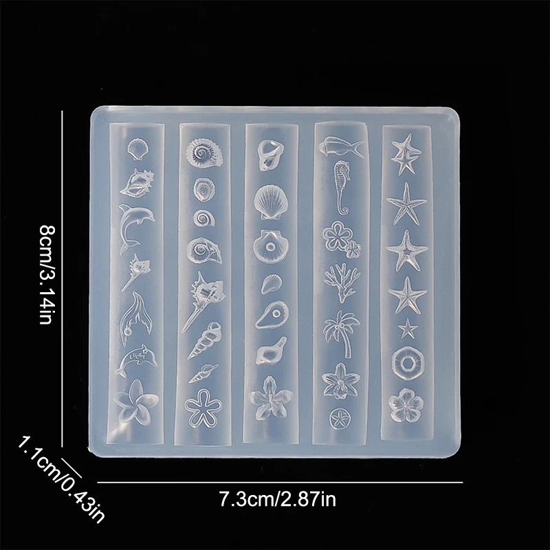 쉘 플라워 할로비오스 콘치 불가사리 조각 네일 실리콘 템플릿 몰드 네일 아트 작은 비즈 폴리머 몰드 DIY 핸드메이드 도구