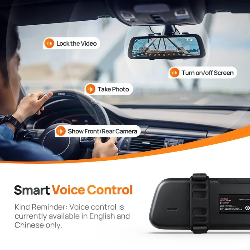 70mai Rearview Dash Cam Update version S500 9.35'' Touch Screen Car DVR 3K  Super Capacitor Dual-Channel HDR Voice Control 24H P - AliExpress