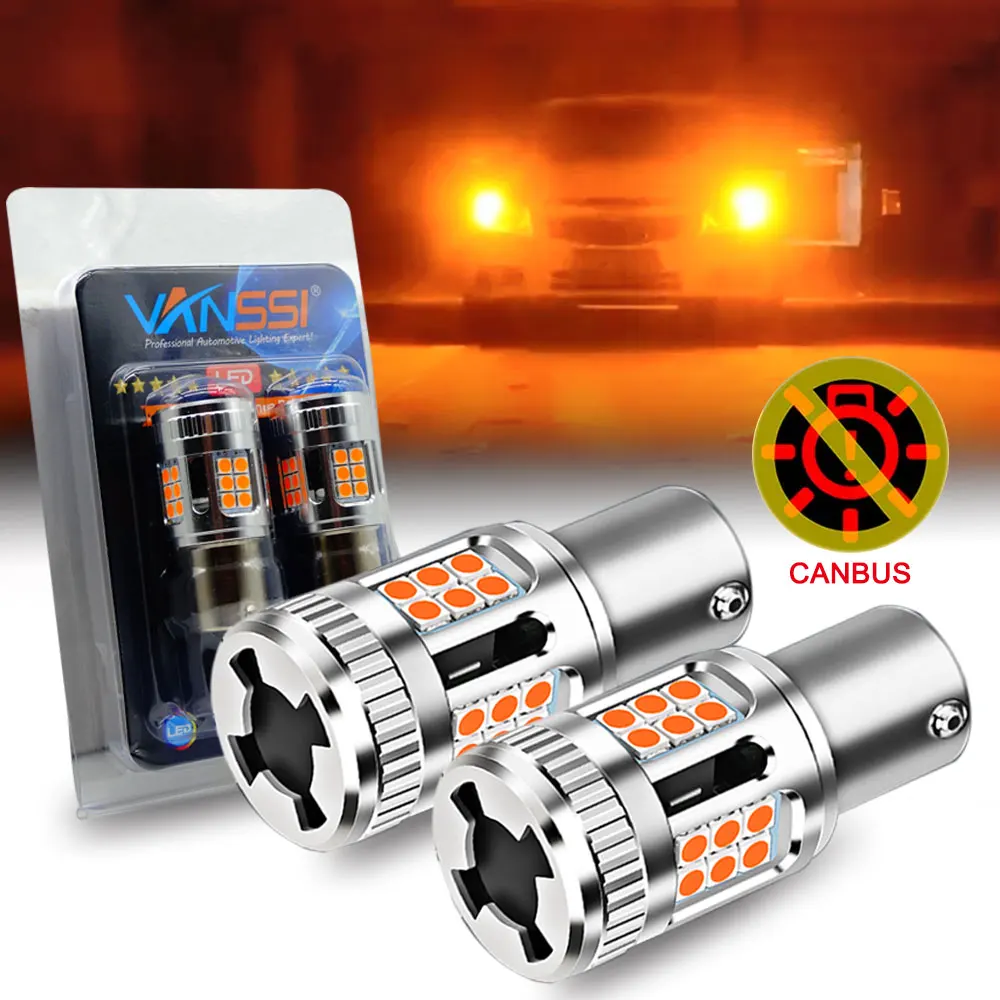 

2x 1156 BAU15S PY21W LED Error Free No Hyperflash P21W BA15S T20 7440 W21W LED Indicator Bulb Car Turn Signal Light Amber Yellow