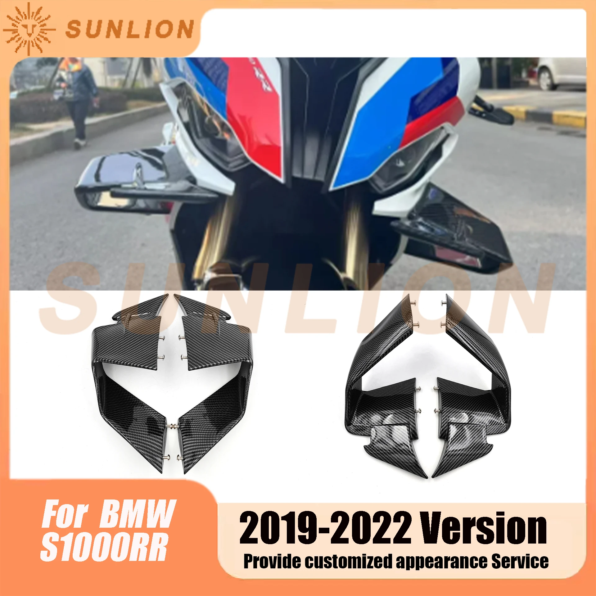 winglet空力デフレクタースポイラーオートバイアクセサリーフェアリングbmw-s1000rr-s1000-rr-2019-2022