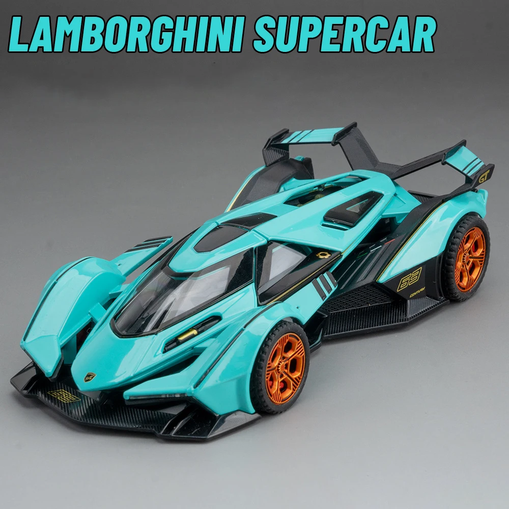 

1:32 Lambos Vision Gran Turismo V12 GT Supercar Alloy Car Model Sound and Light Children's Toy Collectibles Birthday gift