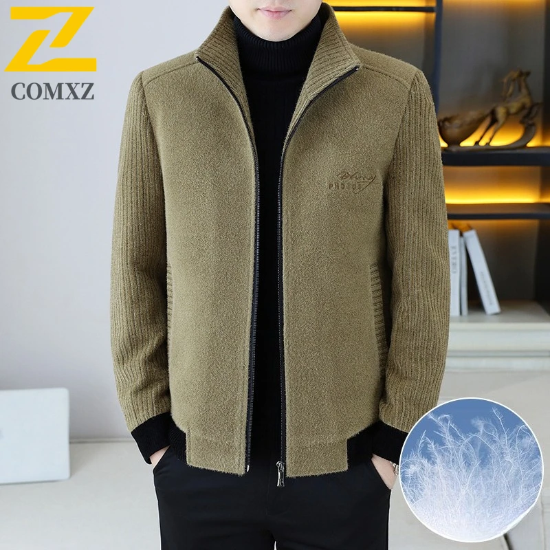COMXZ Light Luxury Winter Jacket Thickened Embroidered Warm Ski Padded Jacket Business Windproof Quilted Jacket Men's Clothing