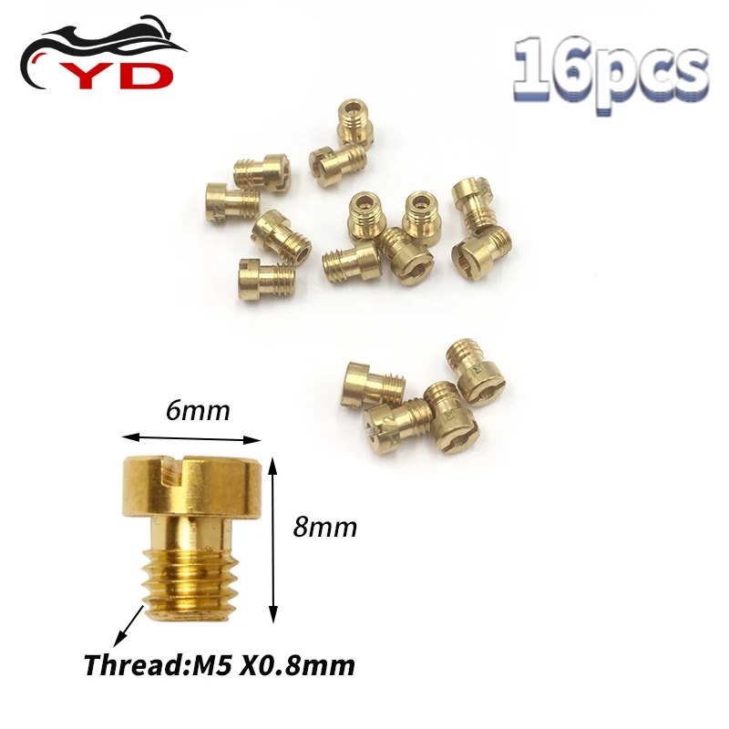 Pack Of 16pcs Carburetor Main Jet For PWK Keihin-OKO CVK Sizes 90-150 Motorcycle Carburetor Injector Nozzle