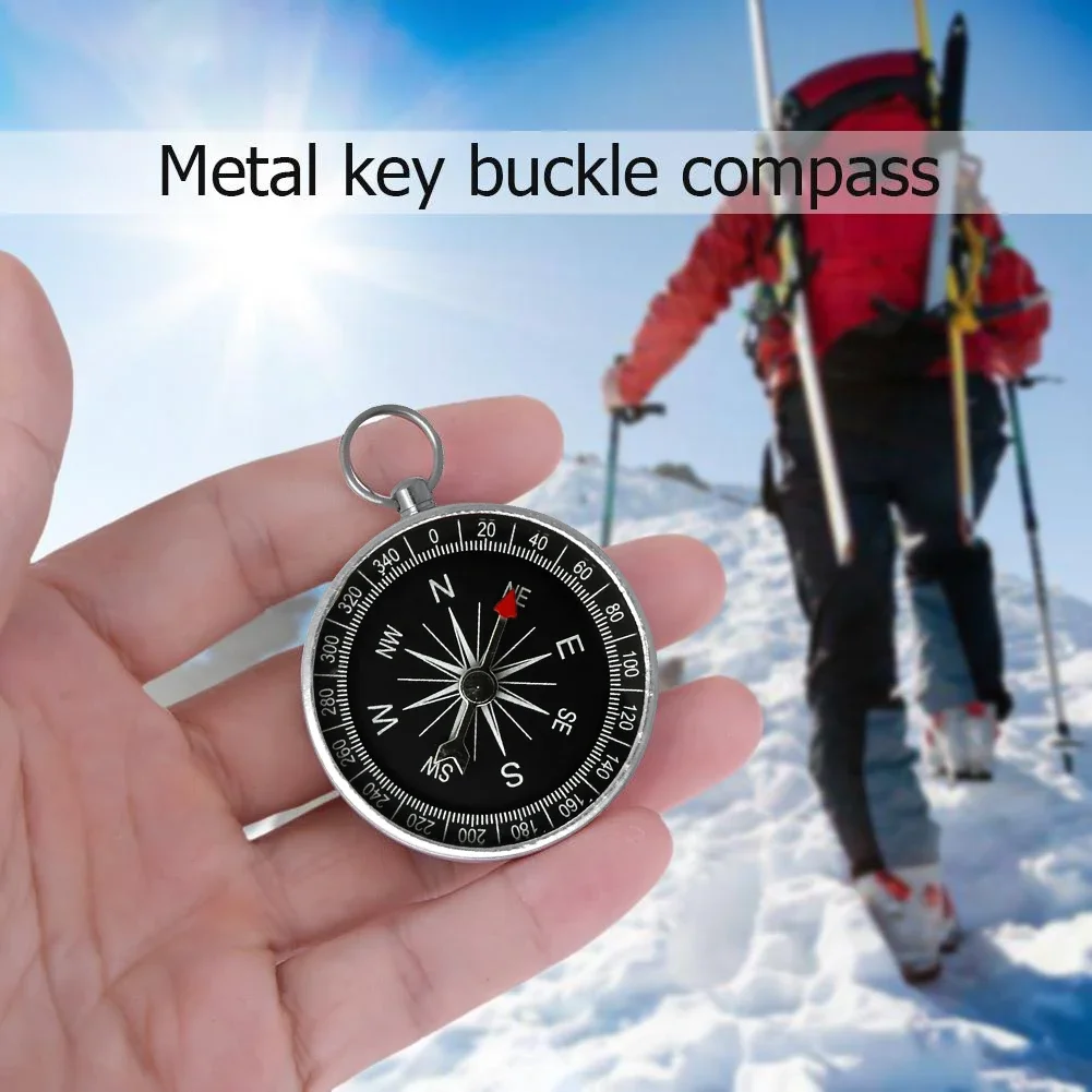 Mini Pocket Compass Portable Outdoor Orientation Navigation Compass Silver for Outdoor Camping Hiking Sports Navigation mini compass navigation compass portable compass survival compass