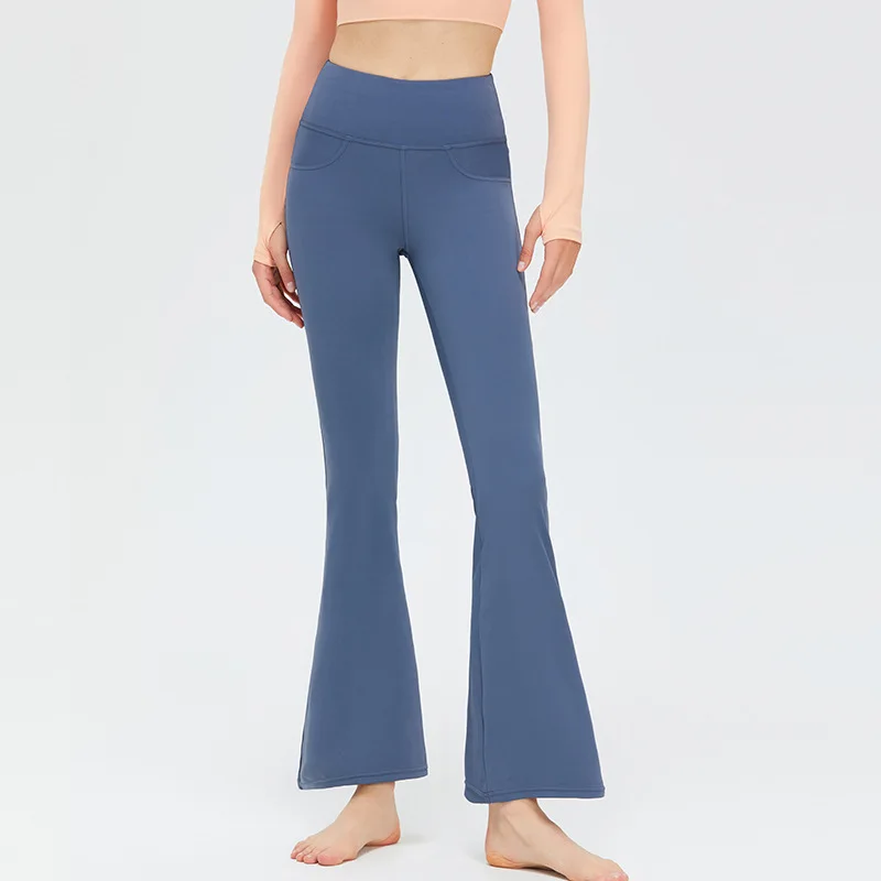 High Waist Yoga Flare Pants Women Nude Peach Hip Lifting Sports Fitness Pants Tight Slim Yoga Breathable Quick Drying Gym