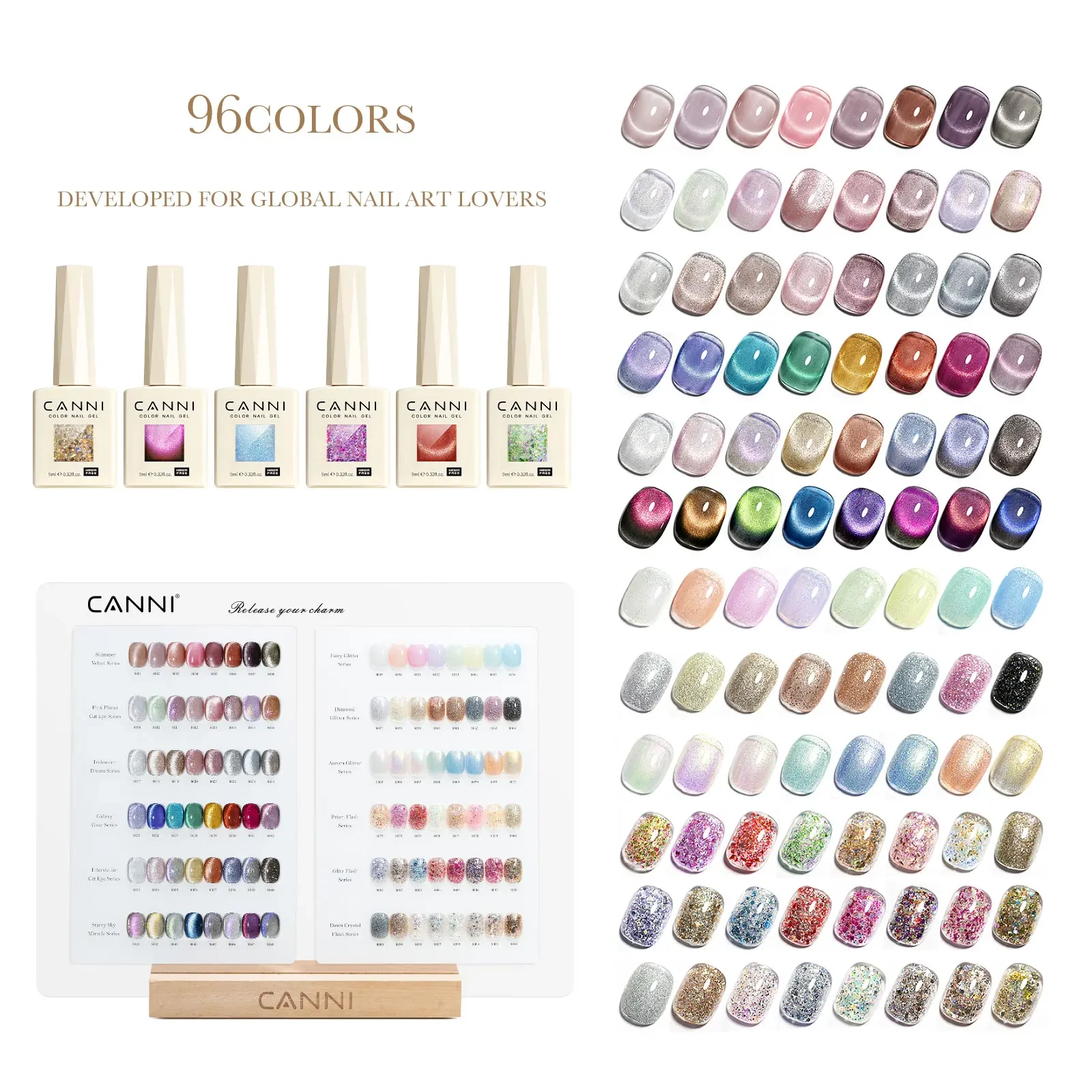 CANNI 9ml Cat Eye Gel Polish Kit Glitzer Magnetisches Nagelgel UV LED Soak-Off HEMA-frei TPO-frei Langanhaltend Diamant-Glanz-Gel – Detail 3