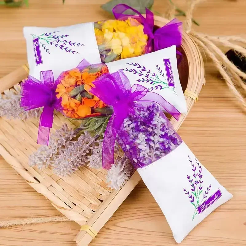Deodorant Sachet Bags Fragrance Bags Lavende Sachet Bags Portable Flowers Printing Beautiful Fragrance Lavender Sachet Bag Seeds Dry Flowers Bags