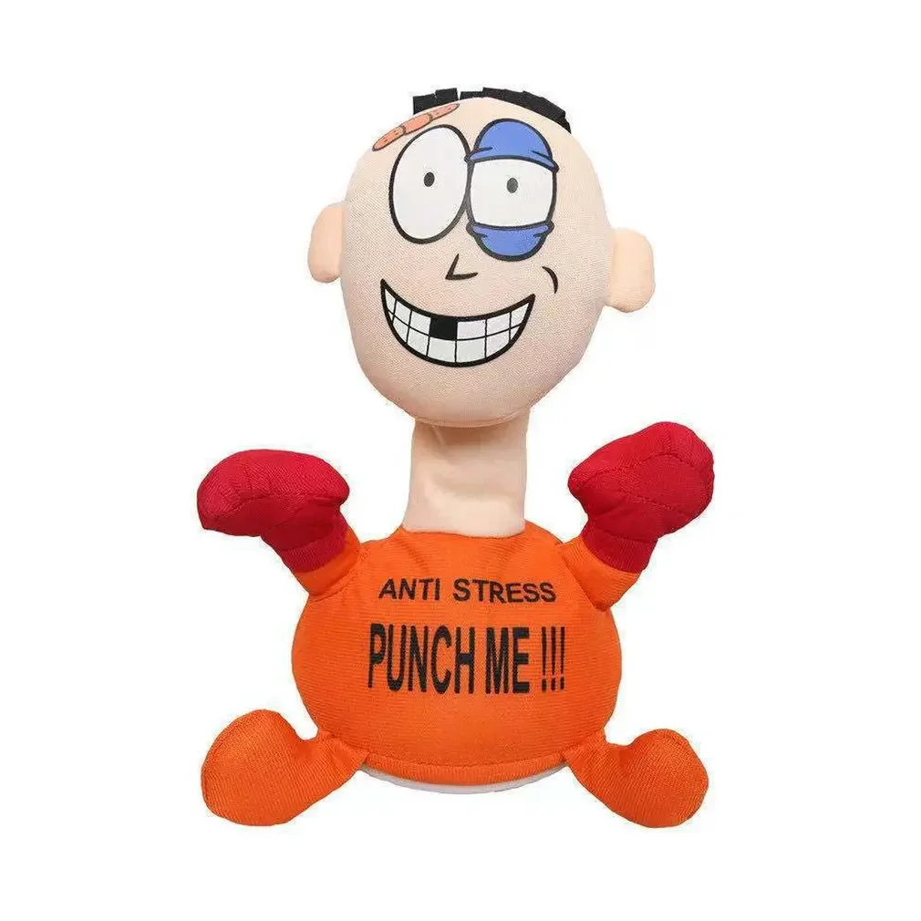 Electric Plush Toy Punch Hit Me Villain Creative Vent Decompression Toys Doll Toys for Friends Funny Children or Adult Gift
