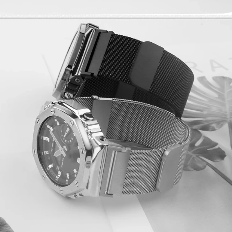 Sleek Magnetic Milanese Mesh Stainless Steel Watchband Bracelet
