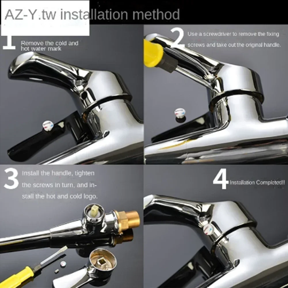 Faucet Handle Switch Valve Core Bathroom Replacement Plated Taps 35/40mm Cartridge Spool Faucet Single Metal Lever faucet handle