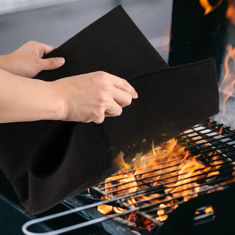 100*100cm Carbon Fiber Felt Black Fireproof Welding Protective Blanket Flame-retardant High-temperature Resistant