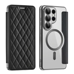 Deluxe Leather Flip Case with Card Holder Slots and Magnetic Closure - Galaxy S25 FE (Black)