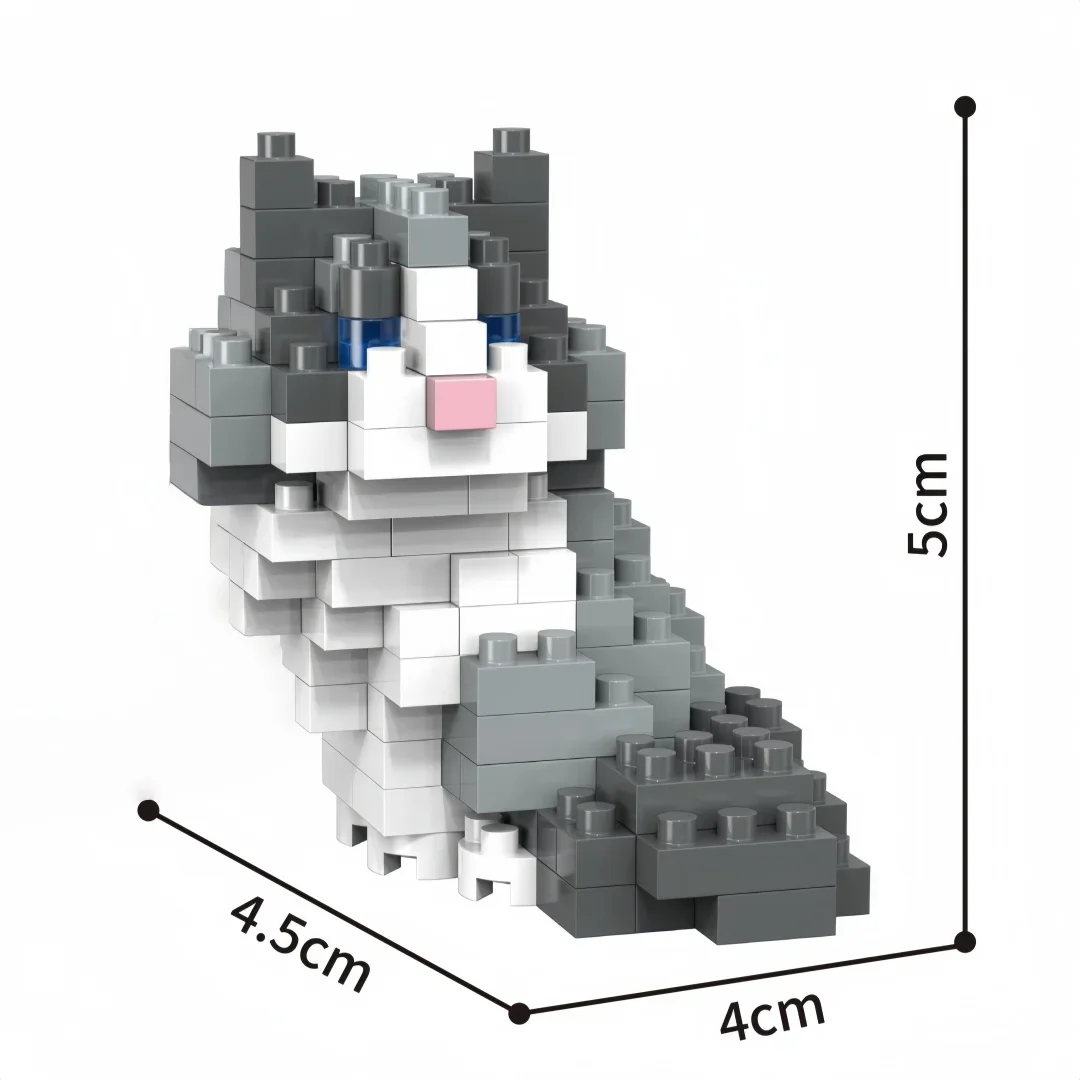 Haustier Katze Hund Fuchs Panda Pfau Krokodil Micro Mini Baustein Spielzeug-Weihnachten Party Dekor, Geschenke für Erwachsene, Puzzle Spielzeug für Kinder – Detail 19