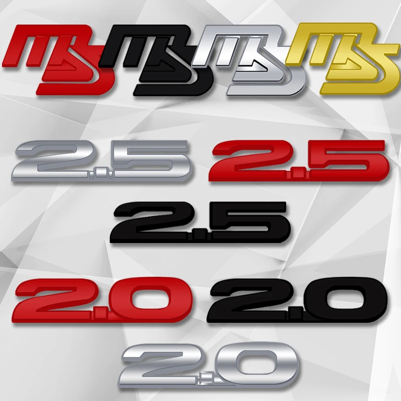 Lega Di Zinco Ms 2.0 2.5 Badge Car Body Trunk Grille Decal Sticker Per Mazda Mx5 Cx30 Cx60 Cx4 Cx5 Cx7 Demio Axela Atenza Styling