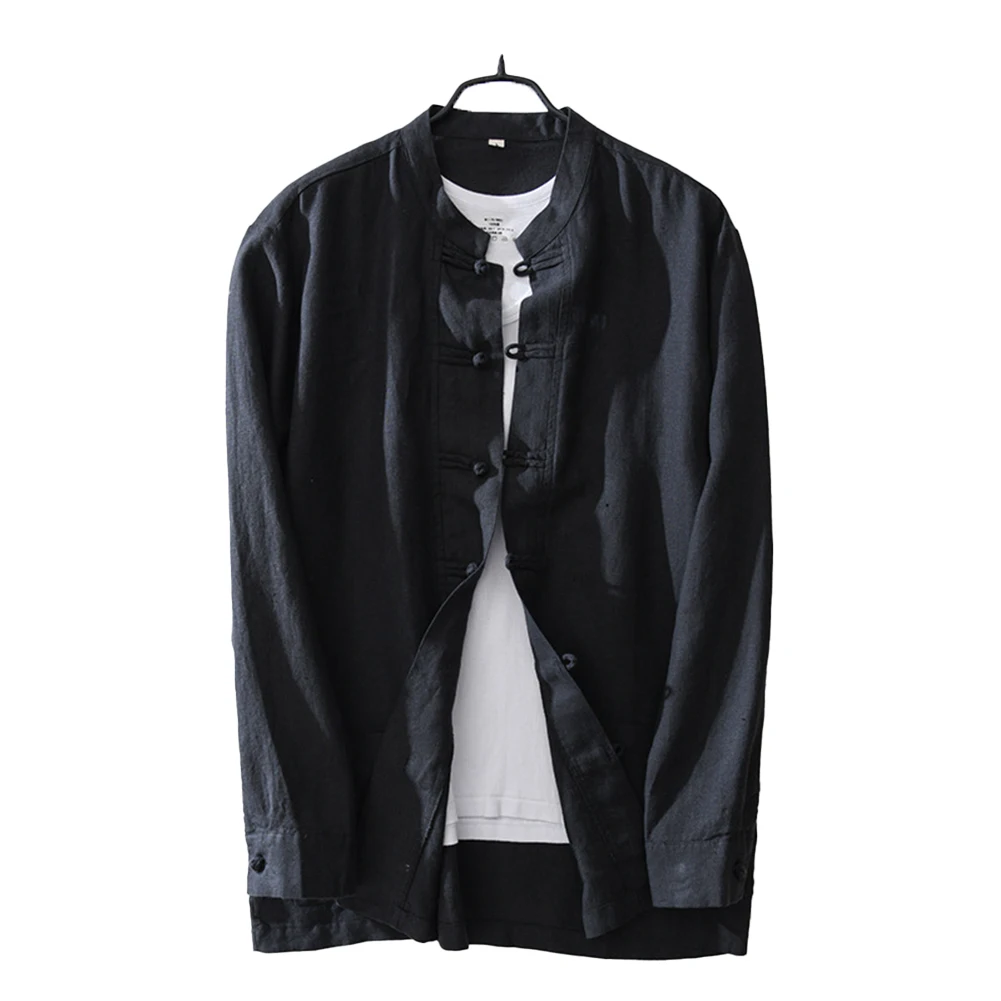 

Мужское традиционное китайское пальто кунг-фу, костюм Тан, куртка, хлопковая льняная рубашка, блузка, униформа Тай-Чи, рубашка на весну и осень, блузка, пальто