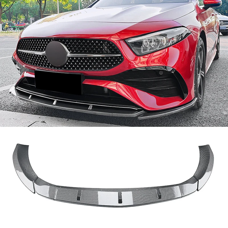 

Gloss Black Car Front Bumper Lip Diffuser Spoiler For Mercedes-Benz A-Class W177 A180 A200 A35 AMG 2023+