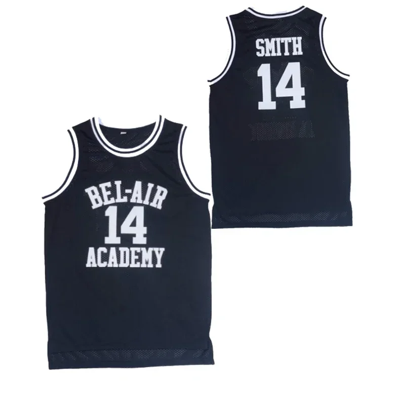Movie Will Smith NO.14 Bel-Air Academy Basketball Jersey NO.25 Carlton Bank Black Yellow Green Mens T Shirt Vest College Jersey