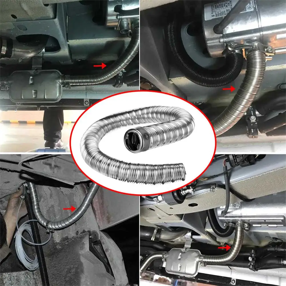 Heater Exhaust Pipe Steel Silver FOR EBERSBACHER WEBASTO AIR HEATER 60cm Hose Accessories 36061296