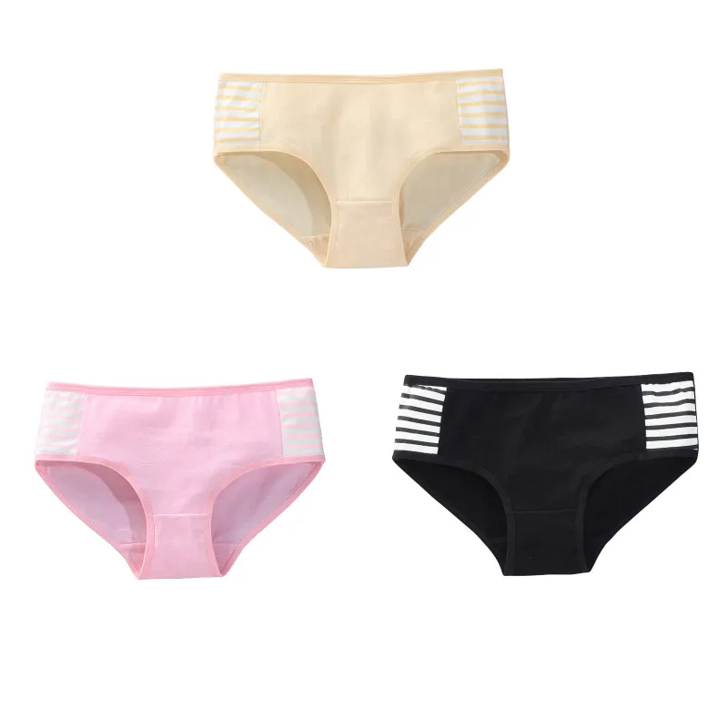 

3Pcs Girls Underwear Triangle Cotton Letters Solid Color 13 Years Old Children's Pants Summer Girls Underwear 9-16Y