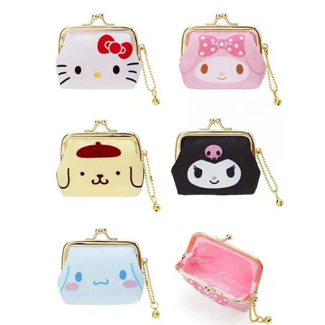 Kawaii Cartoon Anime Cinnamoroll Kuromi My Melody PU Bag Toy Cute Small Wallet Mini Hasp Ladies Coin Purse Kids Pouch Toy Gift 1