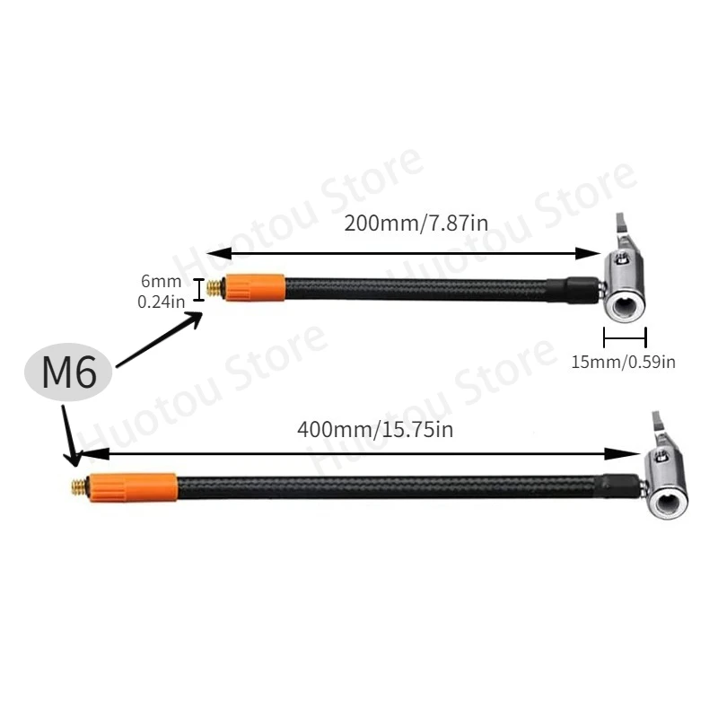Portable Air Pump Tire Pump Accessories M6 thread locking air chuck with air tube standard tire valve fine thread suitable for M6 thread integrated pump