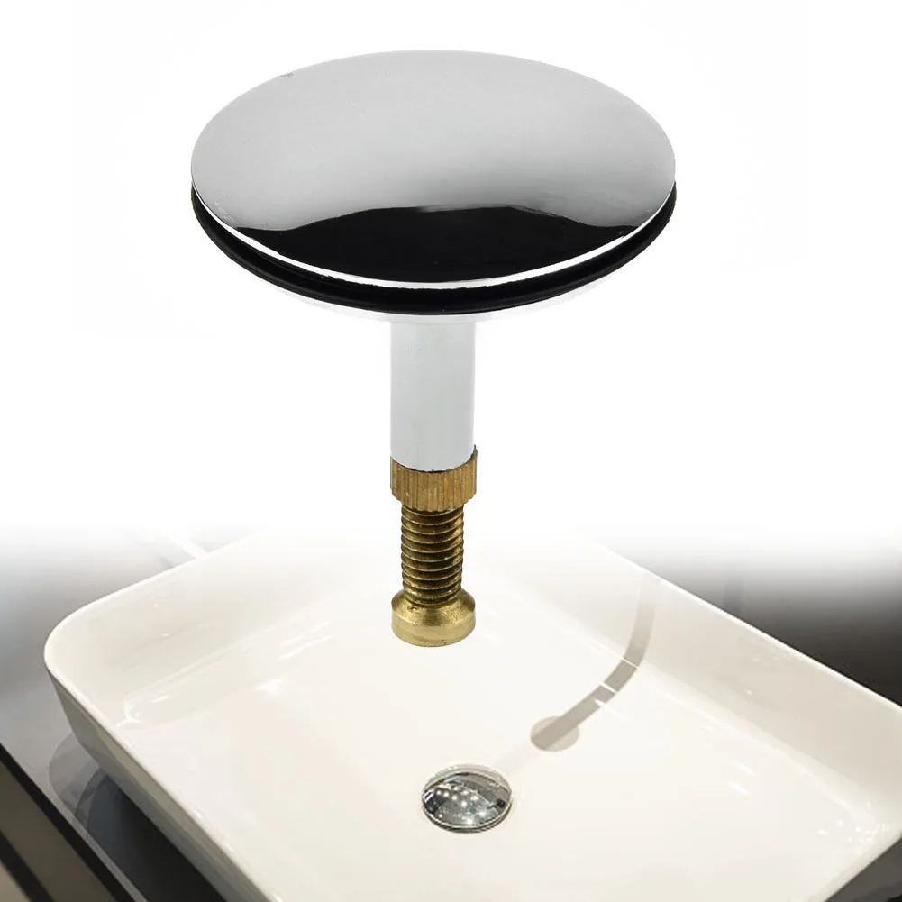 2-Pack Silver Bathtub Drain Stoppers - Pop-Up Plug, ABS + Copper Core, Easy Install