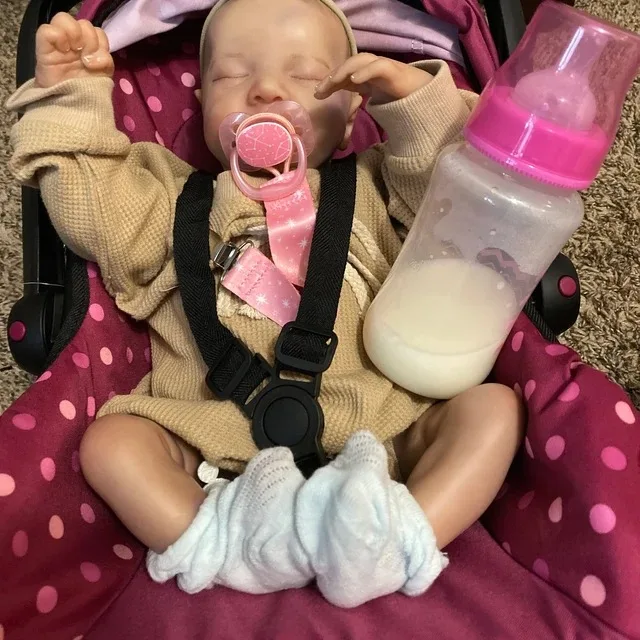 MRB 17inch Levi Reborn Baby Doll Already Painted Finished Sleeping Vinyl Newborn Baby 3D Skin Visible Veins Collectible Art Doll 5